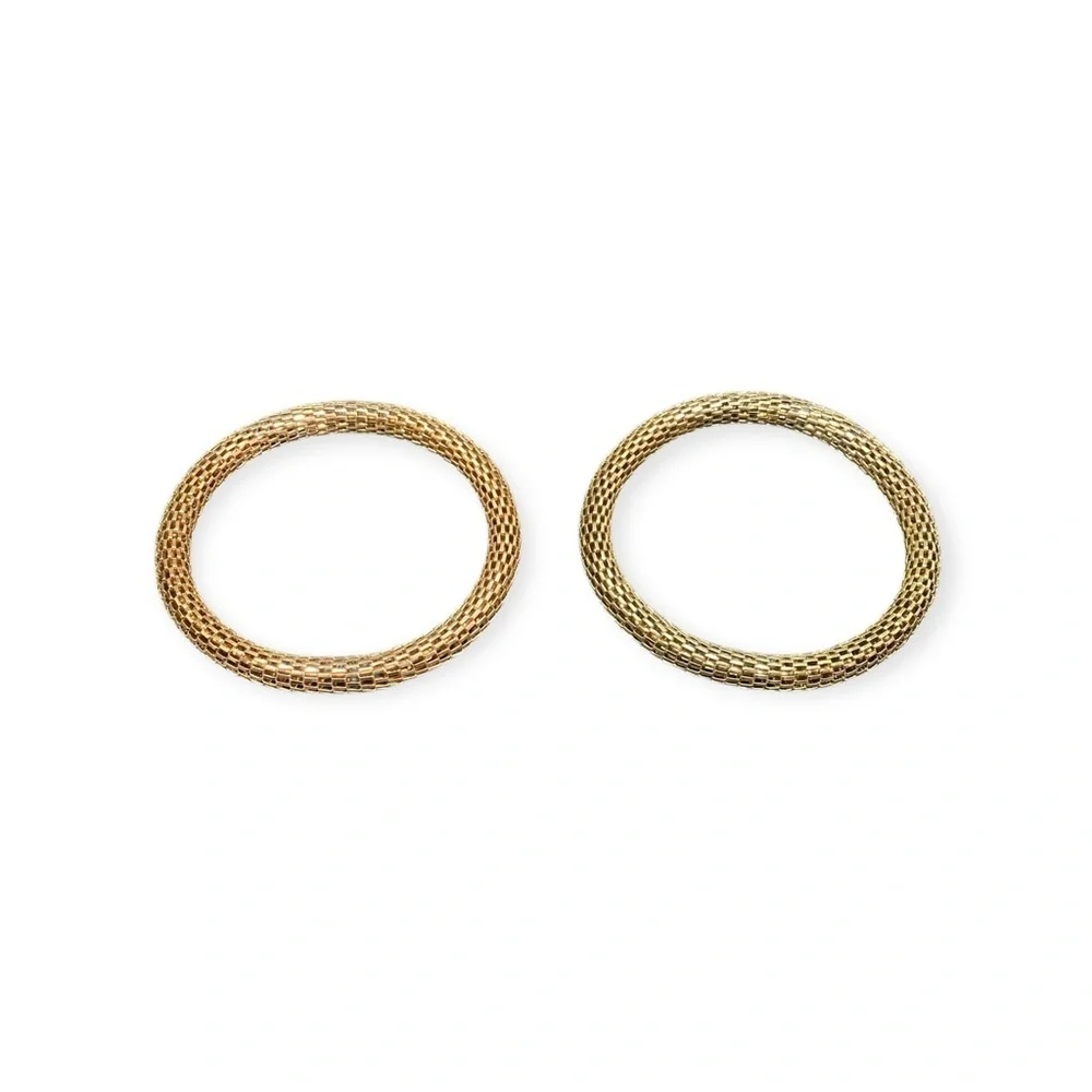 Elegant Gold-Tone Mesh Bangles